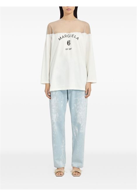 Maglia con stampa donna bianca MM6 MAISON MARGIELA | S62GD0213 M20108101